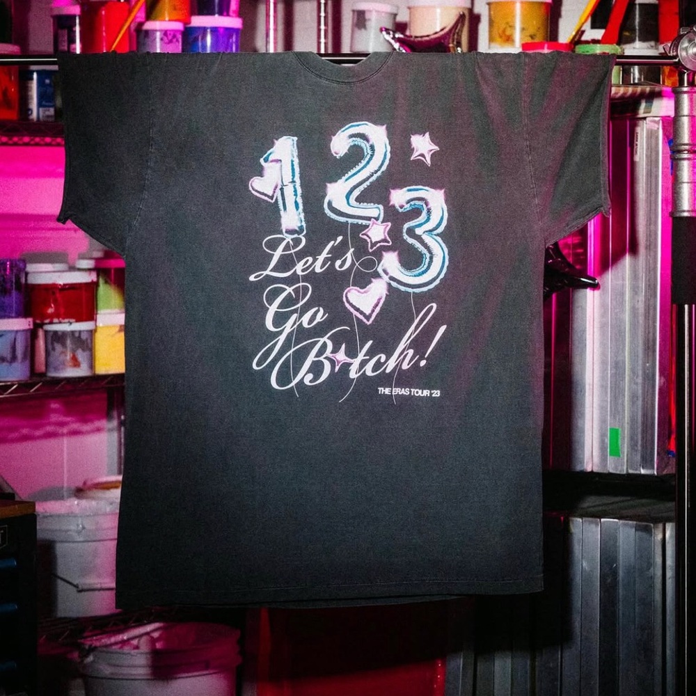 NEW Taylor Swift Eras Tour tee “1, 2, 3 Let’s Go B…” size XL